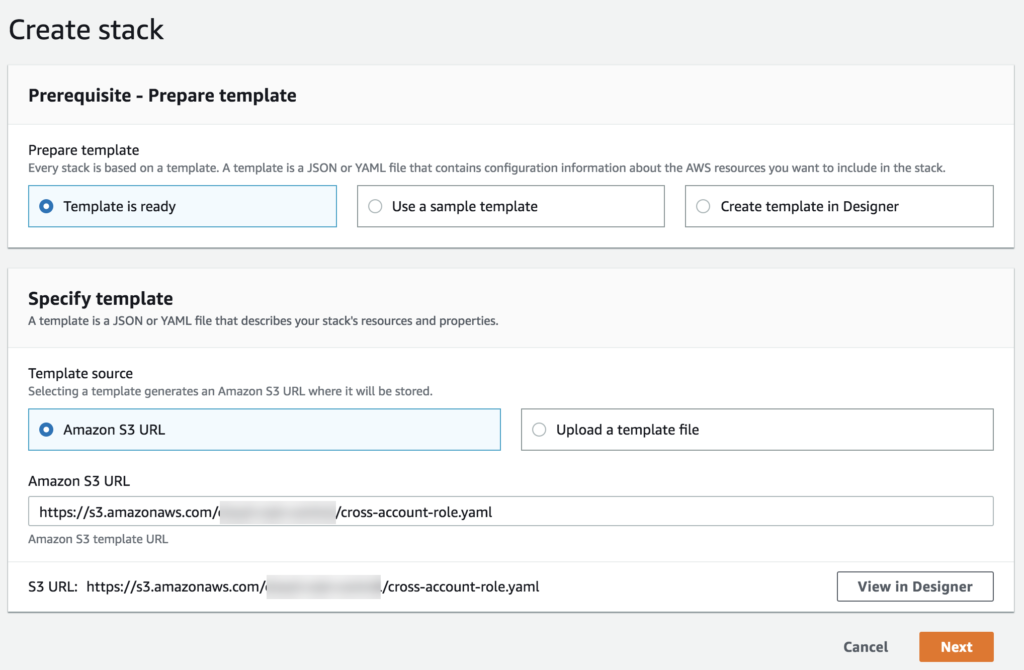 You can leave all the default options, the one thing you need to change is ticking the 'I acknowledge that AWS CloudFormation might create IAM resources with custom names.' checkbox on the 3rd screen of the wizard.